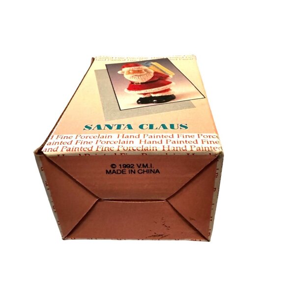 Vintage Holiday Santa Claus Figurine Painted Porcelain 1992 V.M.I. - Picture 8 of 9